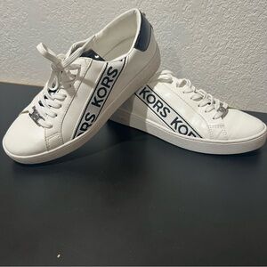 Michael Kors White and Black Logo Sneakers